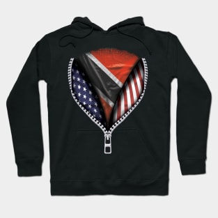 Trinidadian And Tobagoan Flag  Trinidad And Tobago Flag American Flag Zip Down - Gift for Trinidadian And Tobagoan From Trinidad And Tobago Hoodie